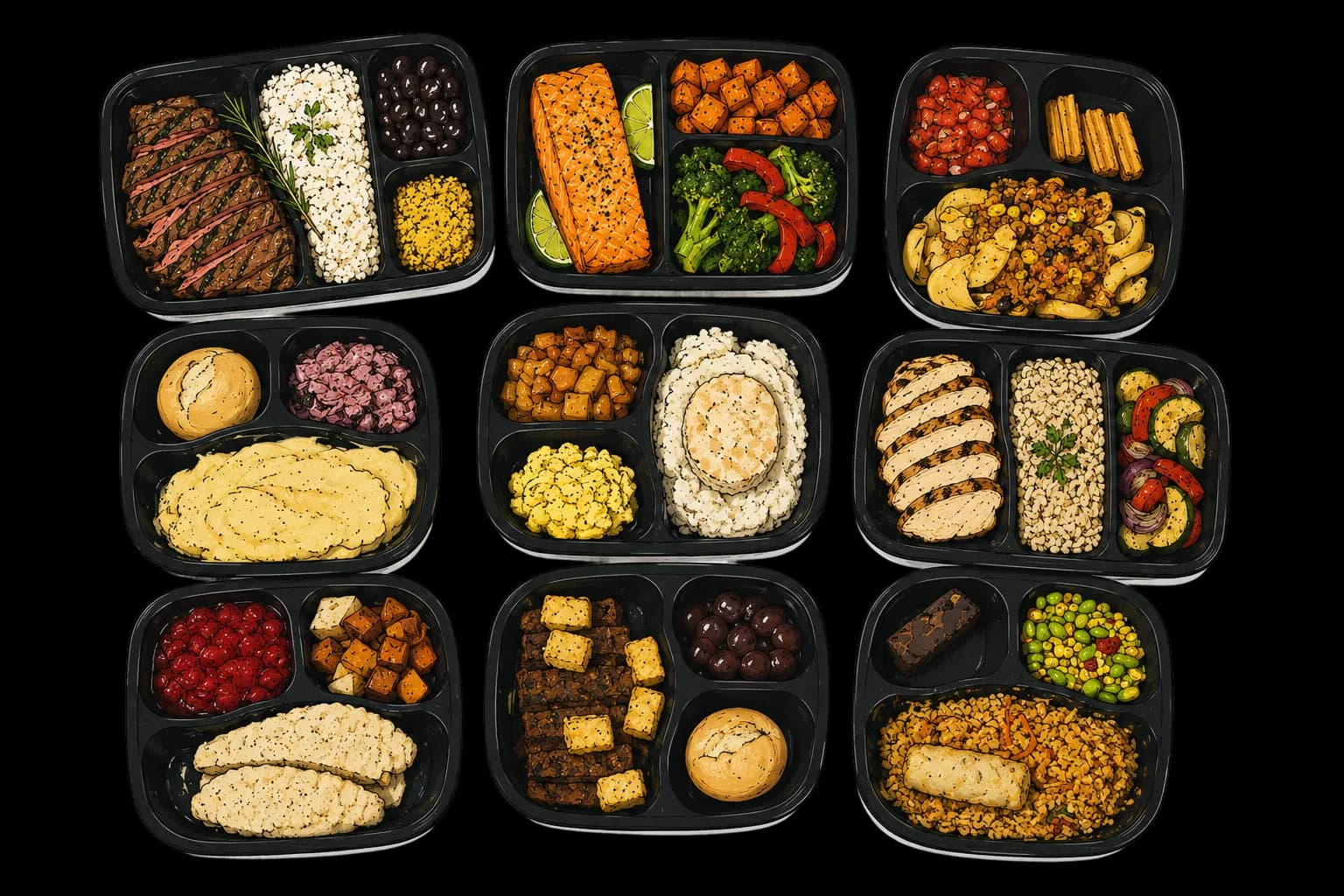 Pre-portioned meal delivery trays